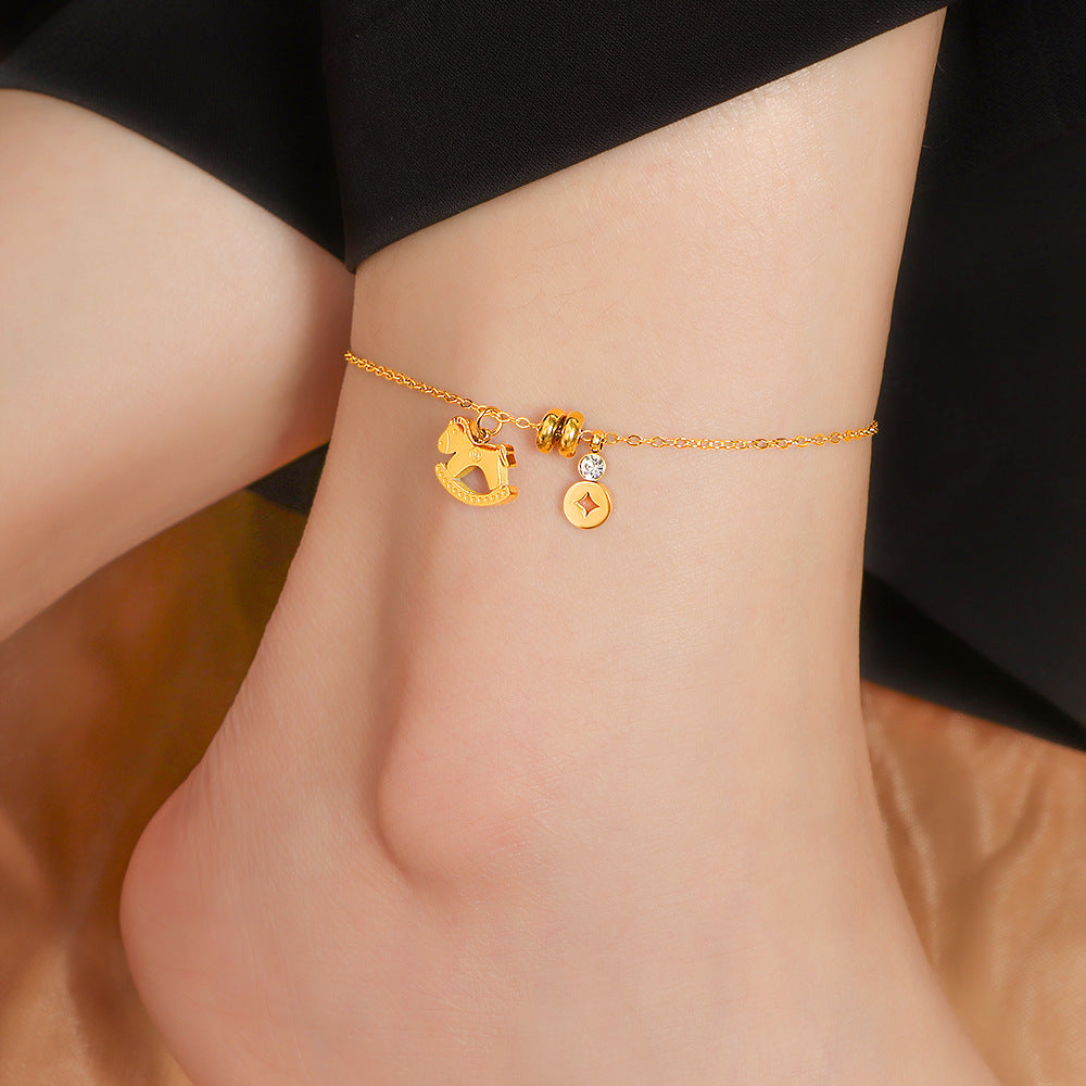 Damen modische Fußkette mit verspielten Anhängern Shop Nory