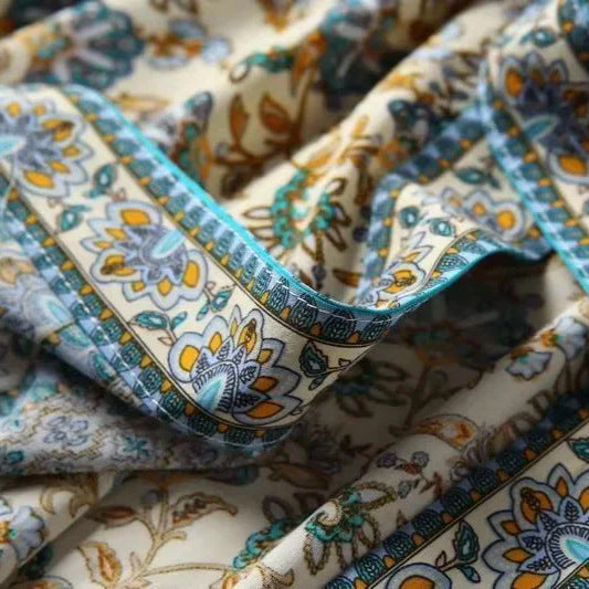 Damen Leichter Boho-Kimono-Bademantel mit Gürtel und floralem Allover-Print Shop Nory