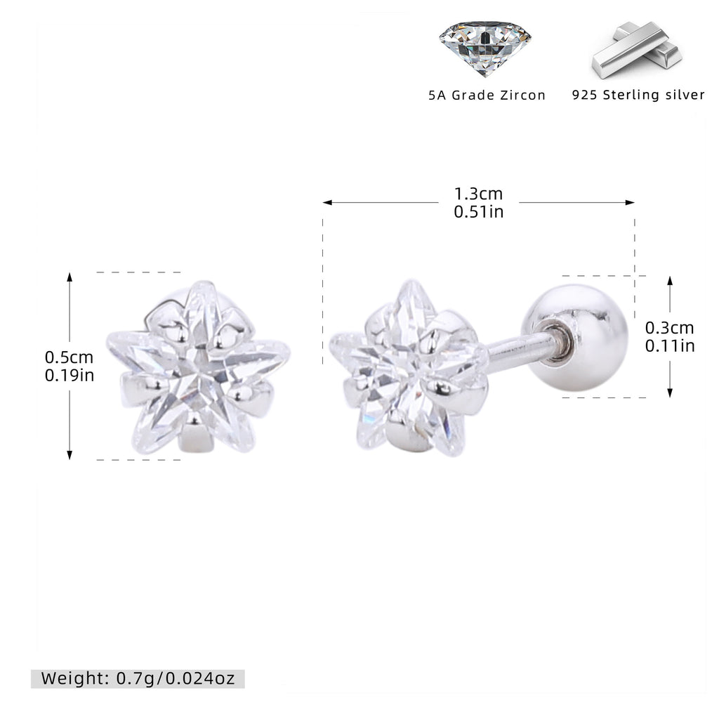 Damen Ohrstecker mit funkelndem Zirkon und hochwertiger 925er Sterling Silberfassung Shop Nory