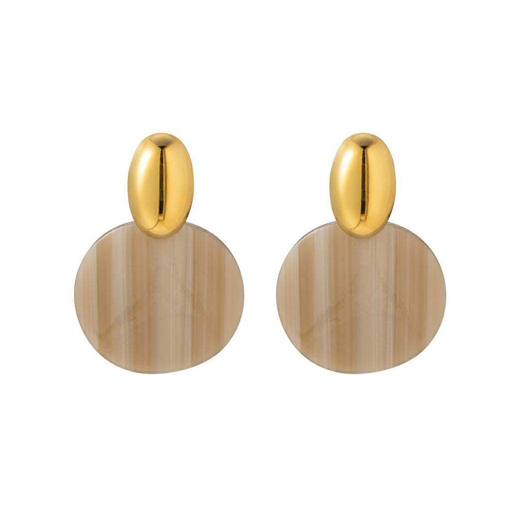 Damen Hängende Ohrringe mit luxuriösem goldplattierten Design und stilvollem Muschelanhänger Shop Nory