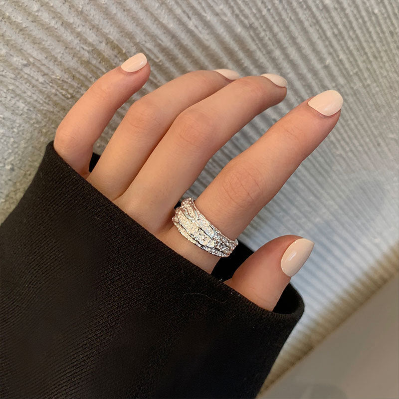 Damen Mehrteiliger Silberring mit funkelnden Zirkonia Shop Nory