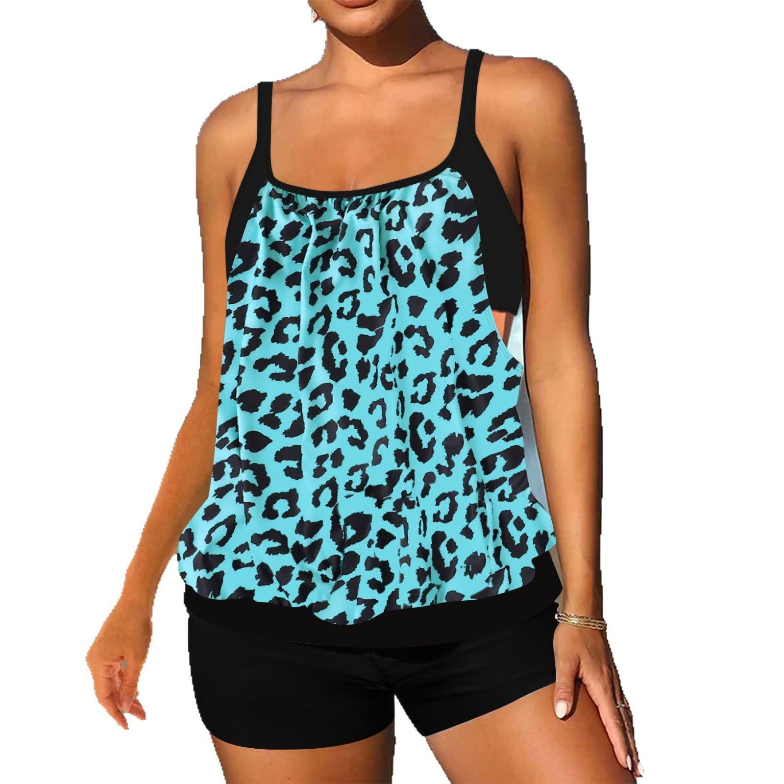 Damen Tankini mit modischem Animal-Print und sportlicher Passform Shopnory