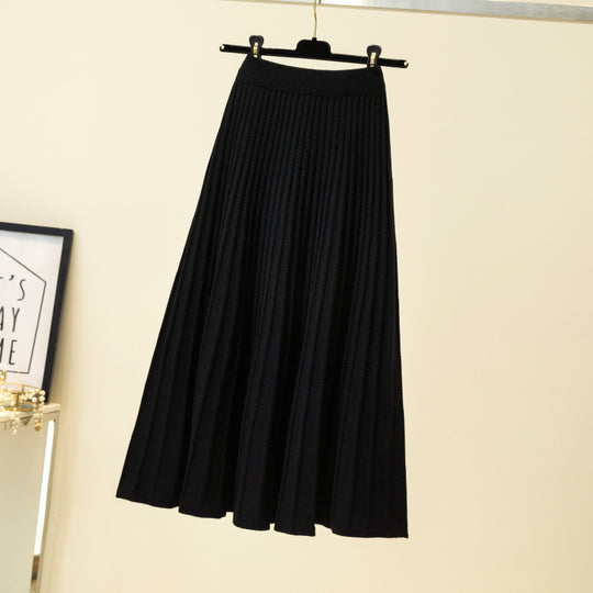 Damen Plissierter Maxirock aus weichem Strick Shop Nory 1787632206
