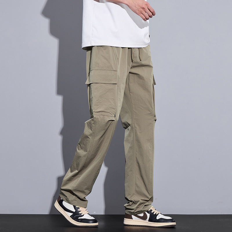 Herren Leichte Cargo-Freizeithose mit Tunnelzug, Multifachtaschen und geradem Schnitt Shop Nory