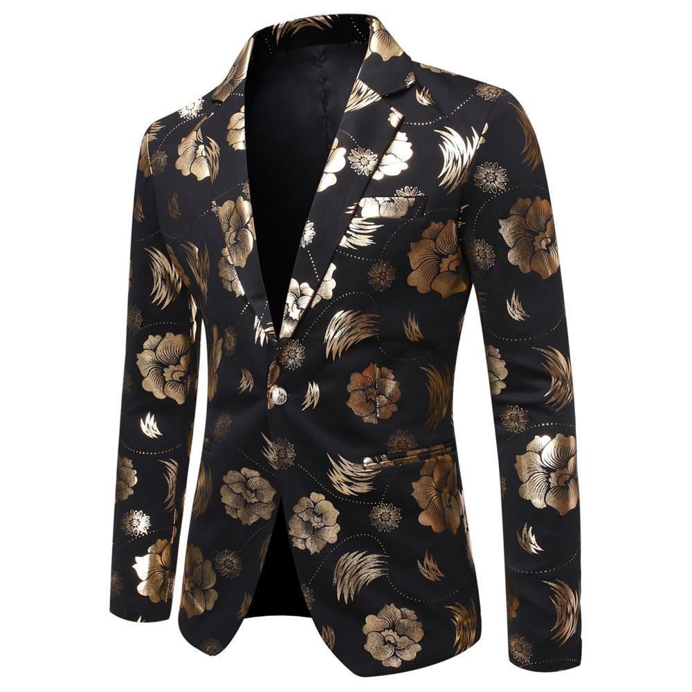 Herren Tailliertes Satin-Sakko mit Blumen-Jacquard und Schalkragen Shop Nory