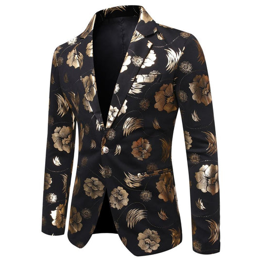Herren Tailliertes Satin-Sakko mit Blumen-Jacquard und Schalkragen Shop Nory