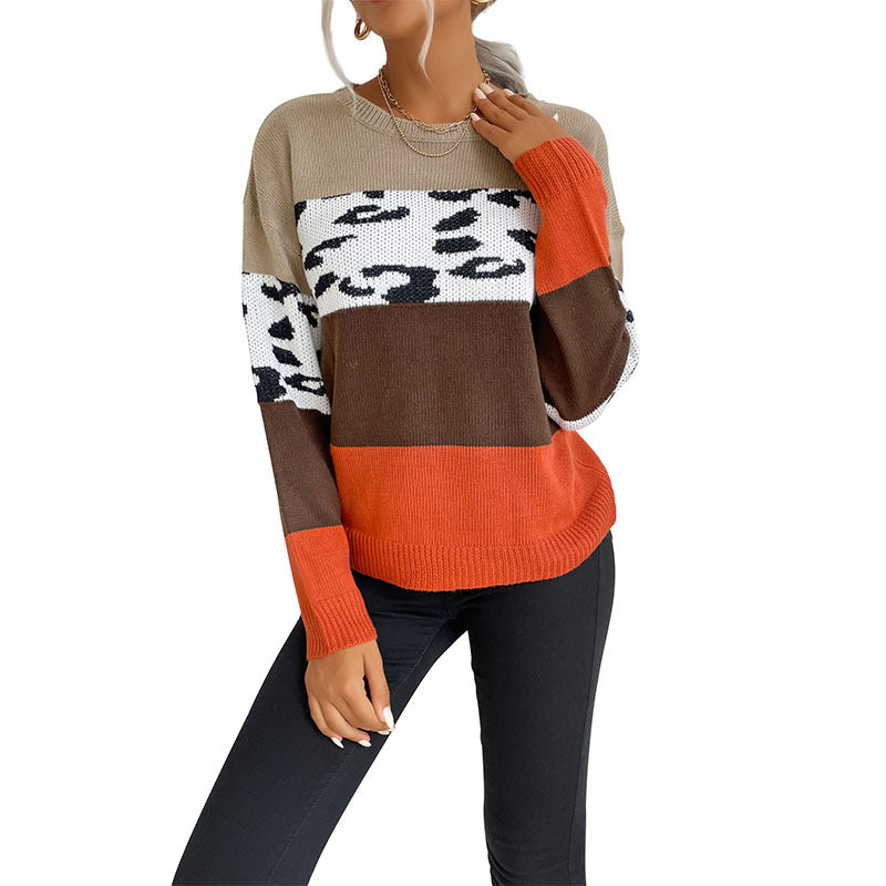 Damen Lässiger Strickpullover mit Animal-Print Shop Nory