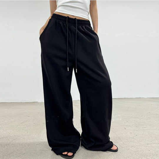 Damen nan weite High-Waist Loungehose mit gerafftem Bund und Kordelzug Shop Nory
