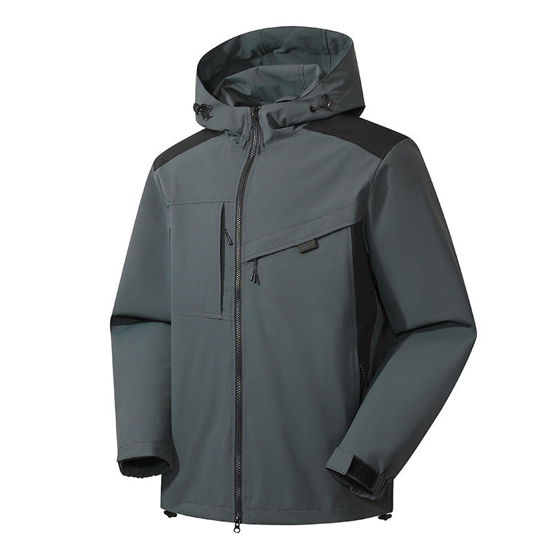 Herren Softshell Outdoorjacke mit wasserdichter Membran und verstellbarer Kapuze Shop Nory
