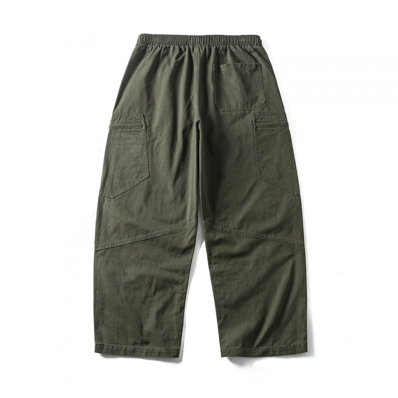 Unisex Weitgeschnittene Cargo-Hose mit elastischem Bund, Kordelzug und Utility-Taschen Shop Nory