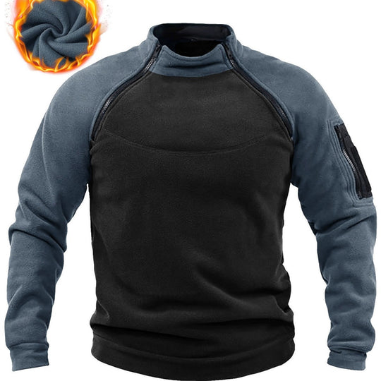 Herren Thermo-Combat-Fleece-Pullover mit verstärkter Brustplatte und Ärmel-Reißverschluss Shop Nory