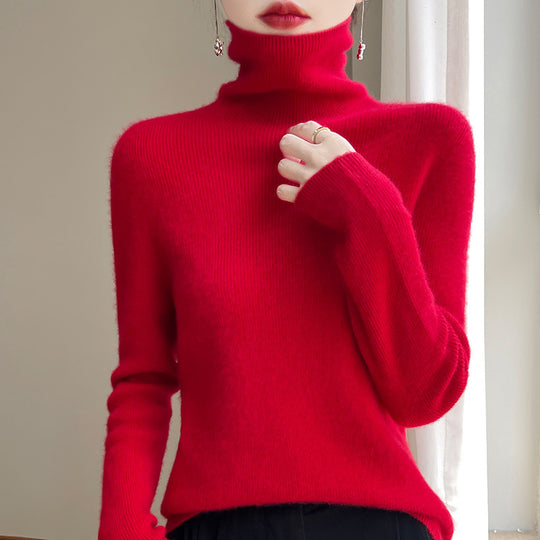 Damen Schmal geschnittener Feinstrick-Rollkragenpullover mit extrafeinem Flauschfinish Shop Nory