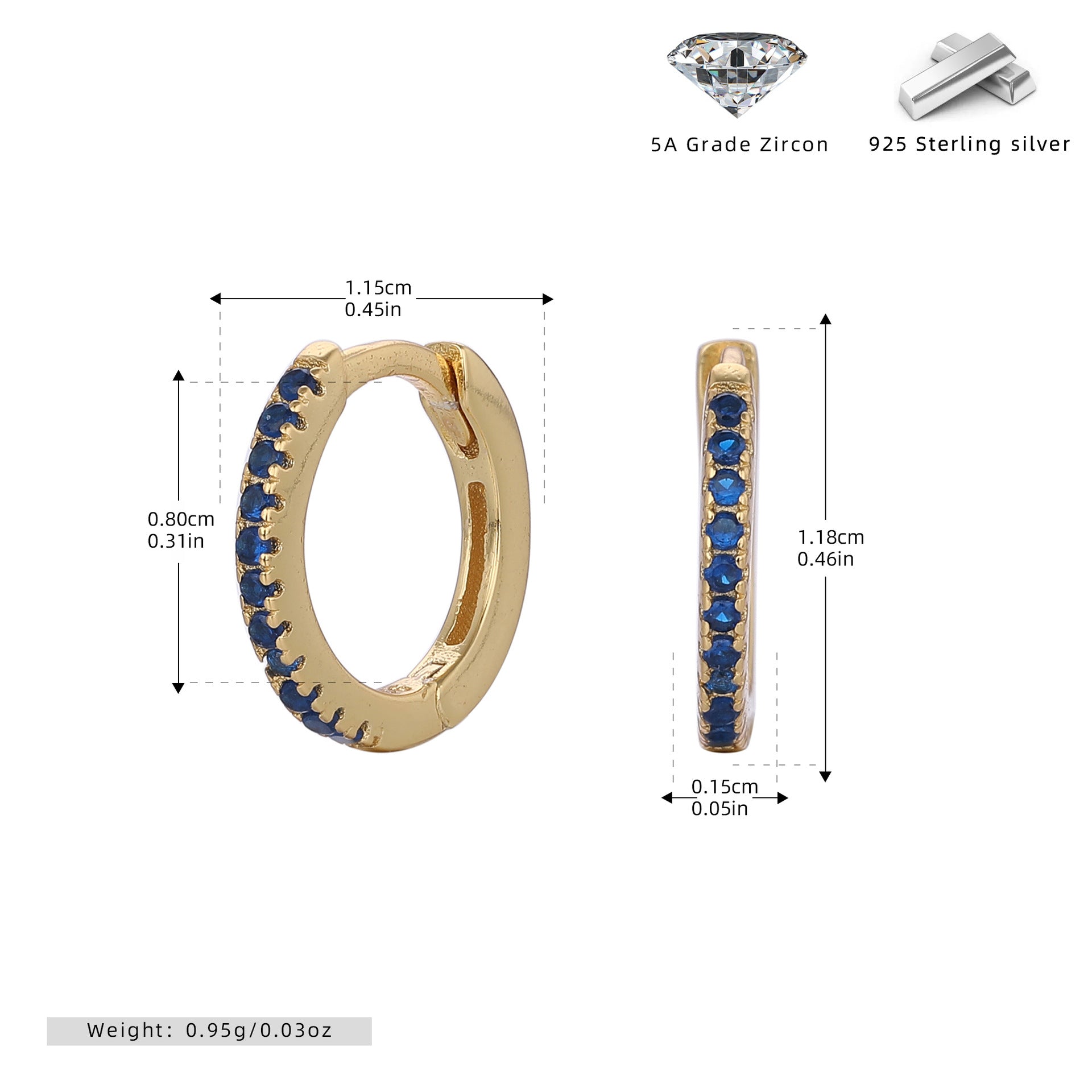 Damen Creolen mit funkelnden Zirkonsteinen in elegantem Design Shop Nory
