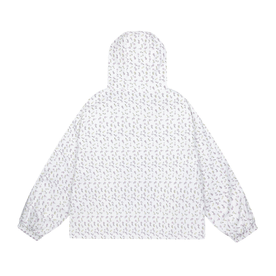 Damen leichte Kapuzenjacke mit floralem Allover‑Print und elastischen Bündchen Shop Nory