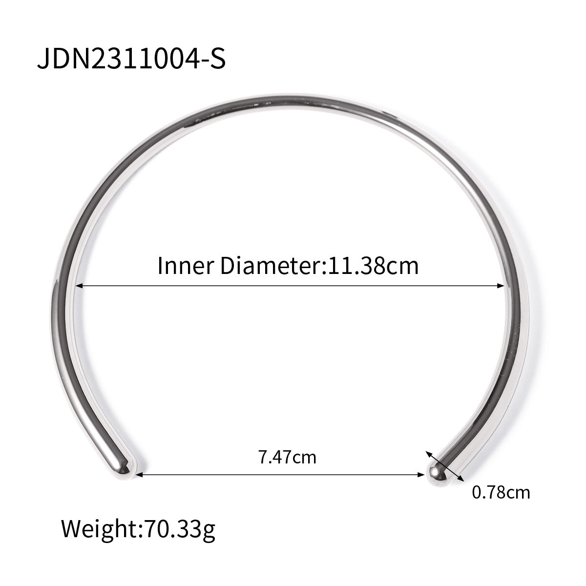 Damen Offenes Armreif mit elegantem minimalistischen Design aus hypoallergenem Edelstahl Shop Nory
