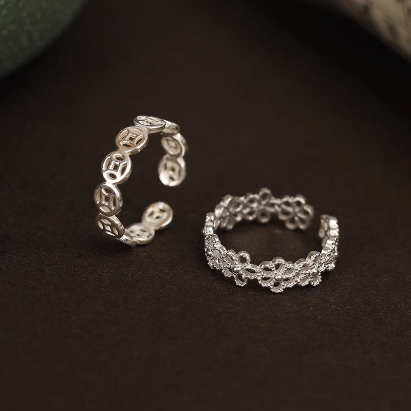 Damen filigraner Blumenring mit detailreicher Gestaltung Shop Nory