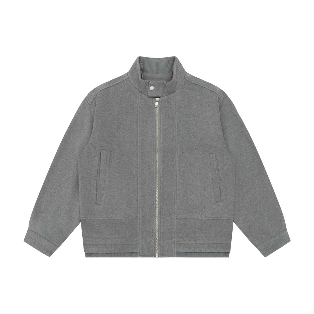 Herren Boxy-Wollmix-Zipblouson mit hohem Rippkragen und verdeckter Frontklappe Shop Nory