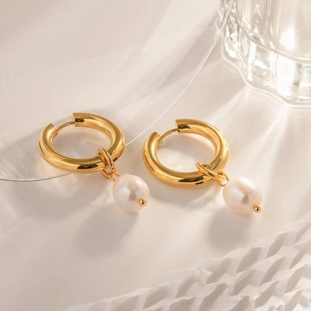 Damen Ohrhänger mit elegantem Perlenanhänger und modernem Design Shop Nory
