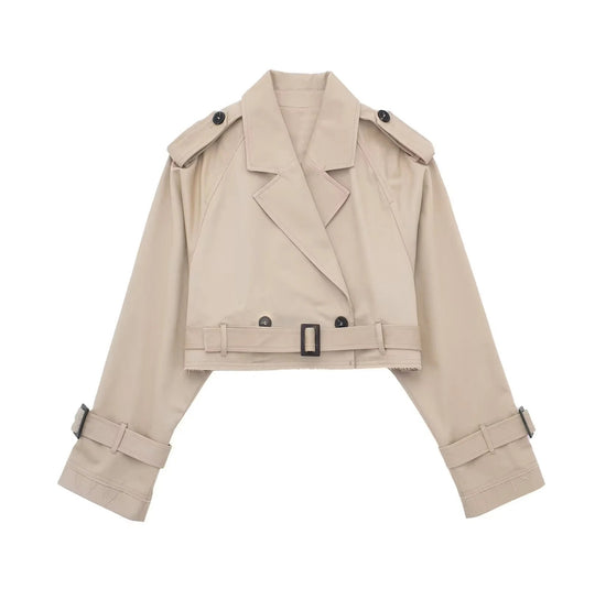 Damen Modische Kurztrenchjacke