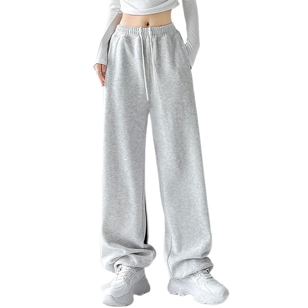 Damen nan extraweite Palazzo-Sweathose mit hohem Komfortbund, seitlichen Eingrifftaschen, Schlitz am Saum und Kordelzug Shop Nory