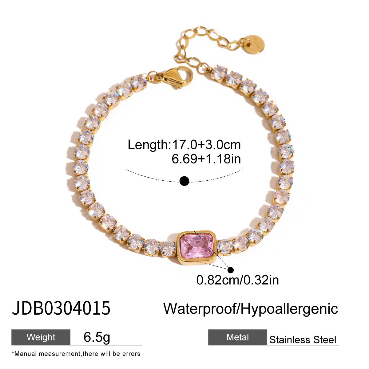 Damen Armband mit funkelnden Zirkonia und wasserfestem, hypoallergenem Design Shop Nory
