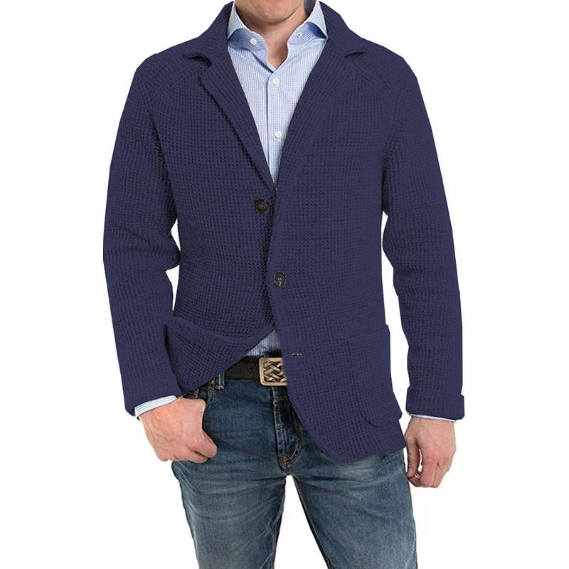 Herren Strukturstrick Sakko-Blazer mit aufgesetzten Taschen Shop Nory
