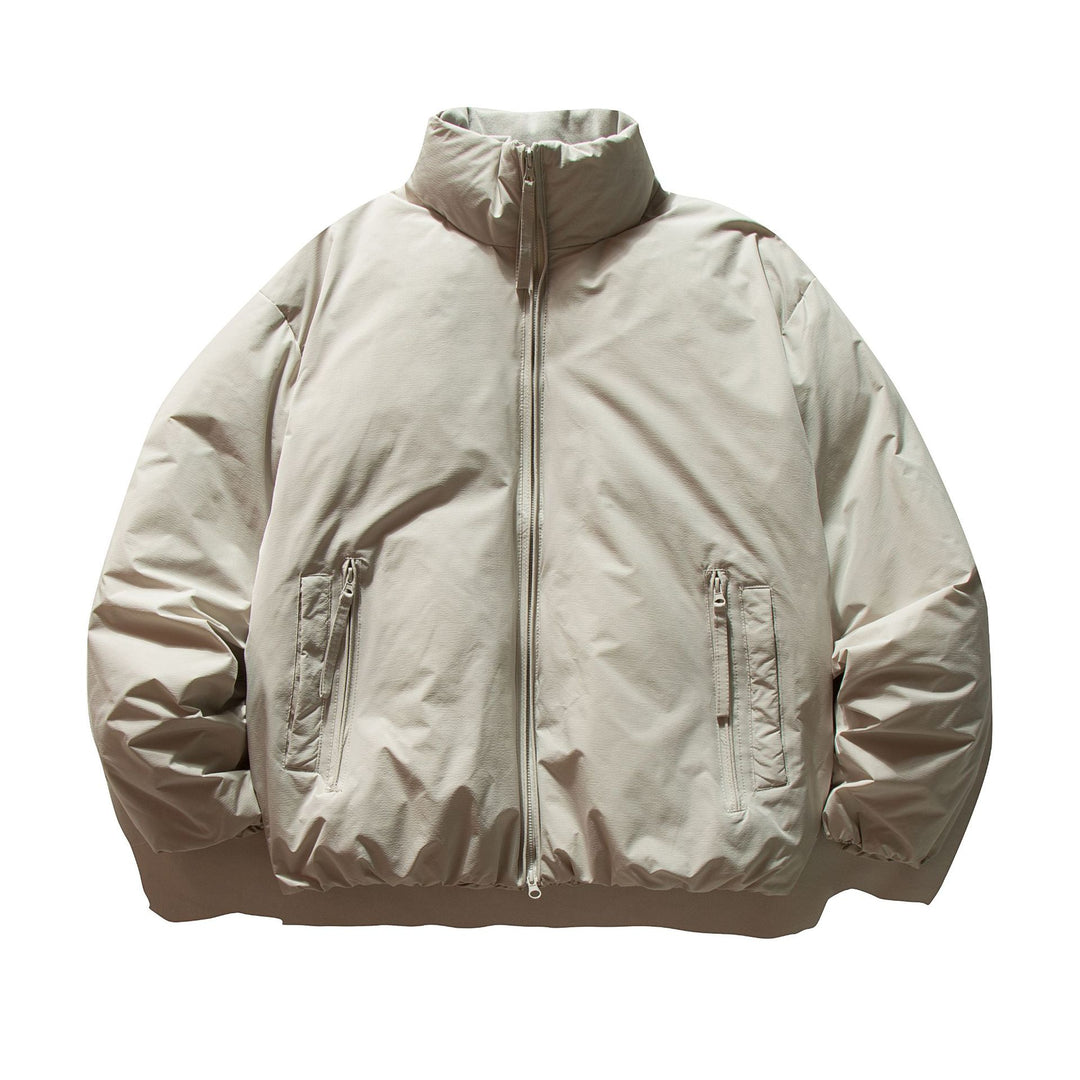 Unisex Kurz geschnittene Boxy-Isolationsjacke mit hohem Stehkragen und Reißverschluss-Taschen Shop Nory