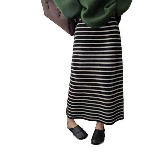 Damen Langer gestreifter Jerseykleid Shop Nory