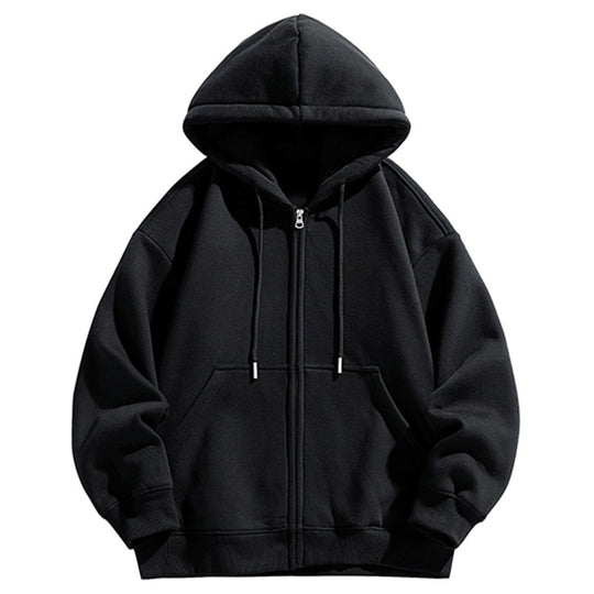 Herren Oversize Kapuzen‑Sweatjacke mit durchgehendem Reißverschluss und Kängurutasche Shop Nory
