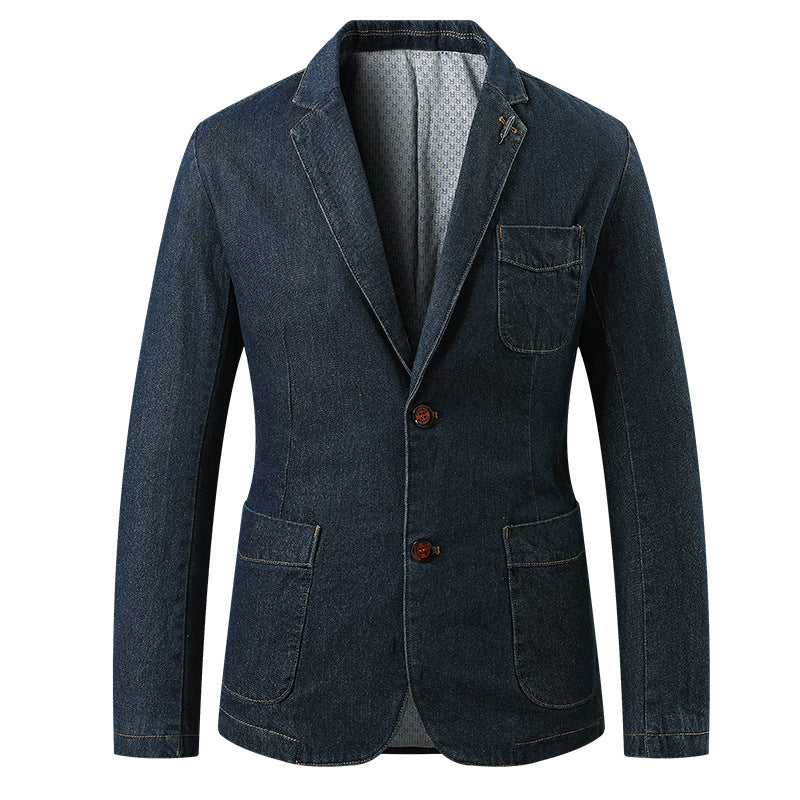 Herren Jeans-Sakko im Casual-Worker-Stil mit aufgesetzten Taschen und Kontrastnähten Shop Nory