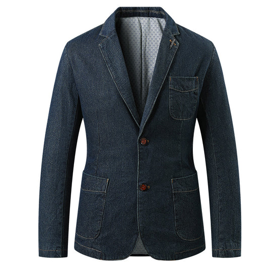 Herren Jeans-Sakko im Casual-Worker-Stil mit aufgesetzten Taschen und Kontrastnähten Shop Nory