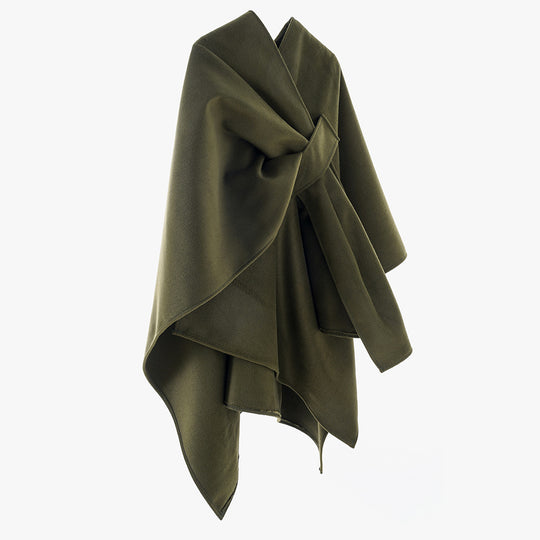 Damen Eleganter Wickel‑Cape mit Knotenverschluss und fließender Drapierung Shop Nory