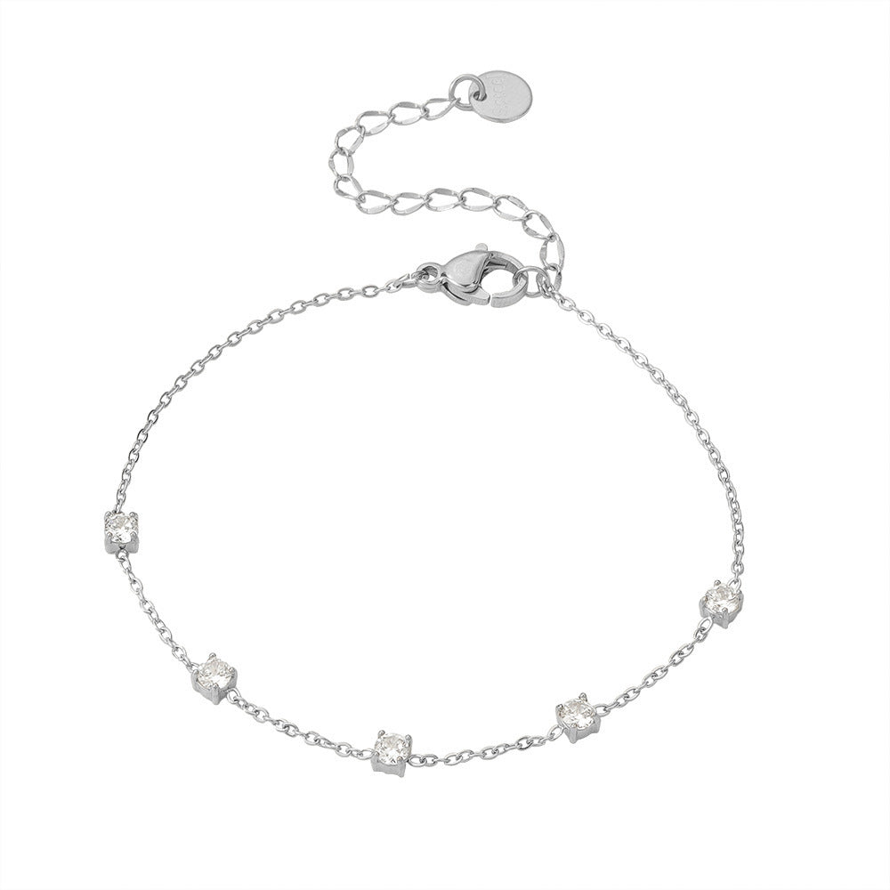 Damen zartes Armband mit funkelnden Zirkonia-Elementen Shop Nory