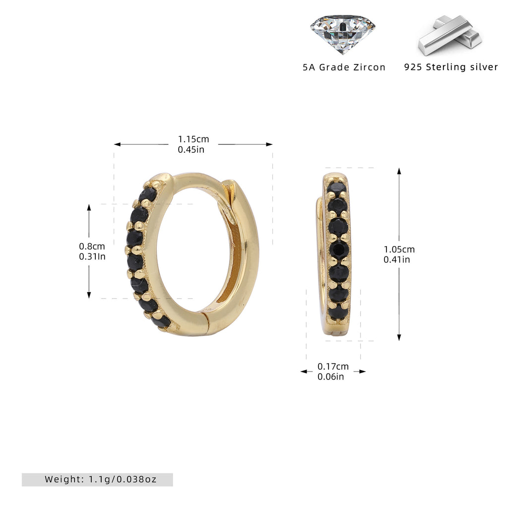 Damen Creolen mit funkelnden Zirkonia-Details aus 925 Sterling Silber Shop Nory