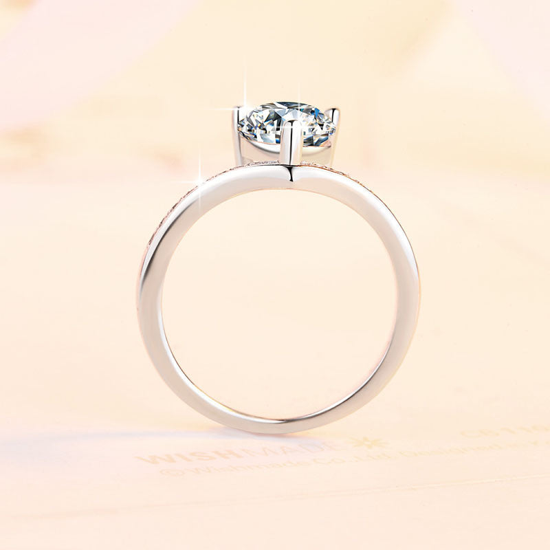 Damen Verlobungsring mit herzförmigem Zirkonia und filigranem Design Shop Nory