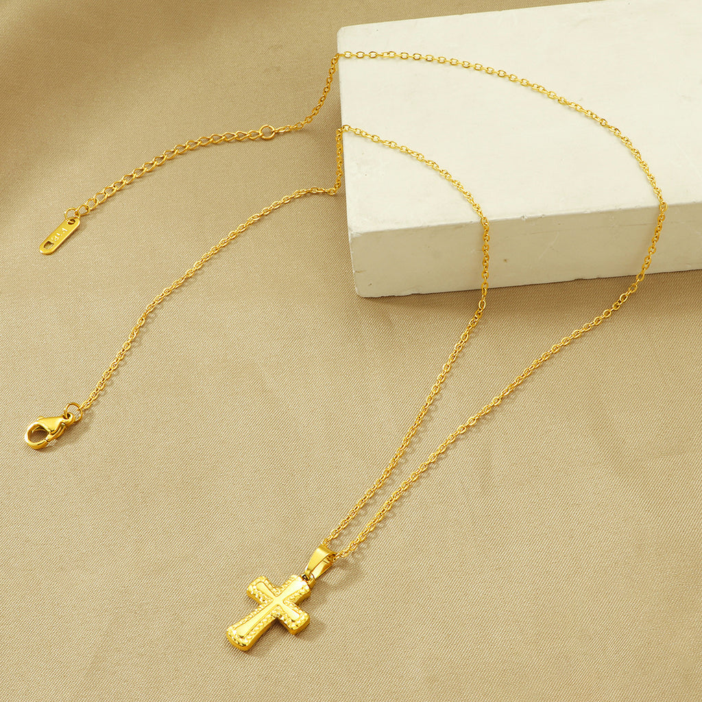 Damen Luxuriöse Gold Kreuz Anhänger Halskette Shop Nory