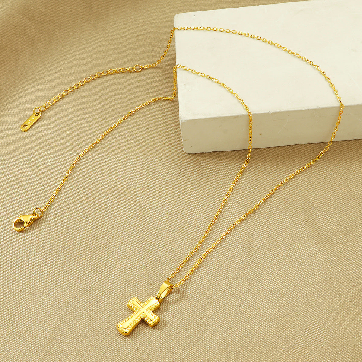 Damen Luxuriöse Gold Kreuz Anhänger Halskette Shop Nory