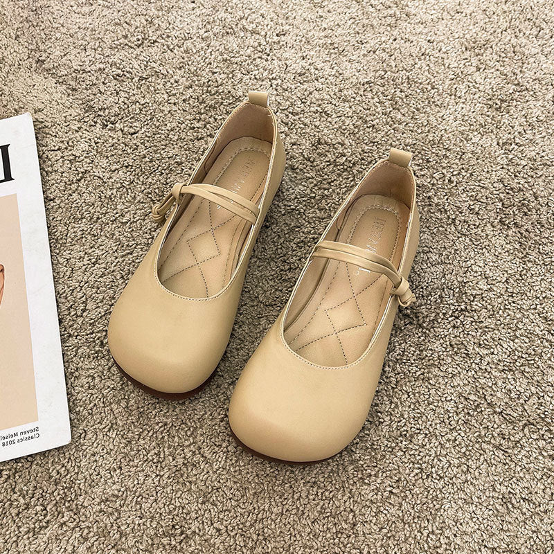 Damen Bequeme und elegante Ballerinas mit verstellbarem Riemen und weicher Innensohle