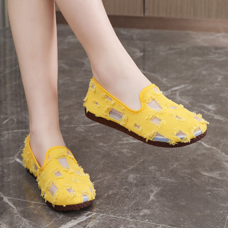 Damen modische Freizeitschuhe mit durchlässigem Obermaterial und rutschfester Sohle
