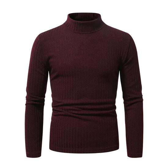 Herren Enganliegender Mockneck-Feinstrickpullover mit Rippstruktur und thermoregulierender Qualität Shop Nory