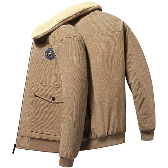 Herren Cord-Workerjacke mit Teddyfutter, Reißverschluss und Pattentasche Shop Nory