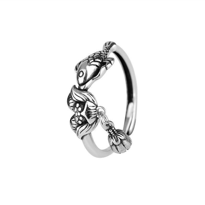 Damen filigraner Ring mit kunstvollem Fisch-Design Shop Nory