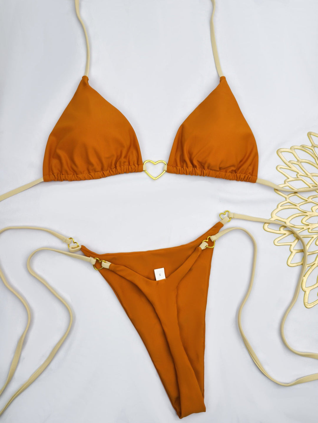 Damen Bikini-Set mit herzförmigem Detail und verstellbaren Trägern