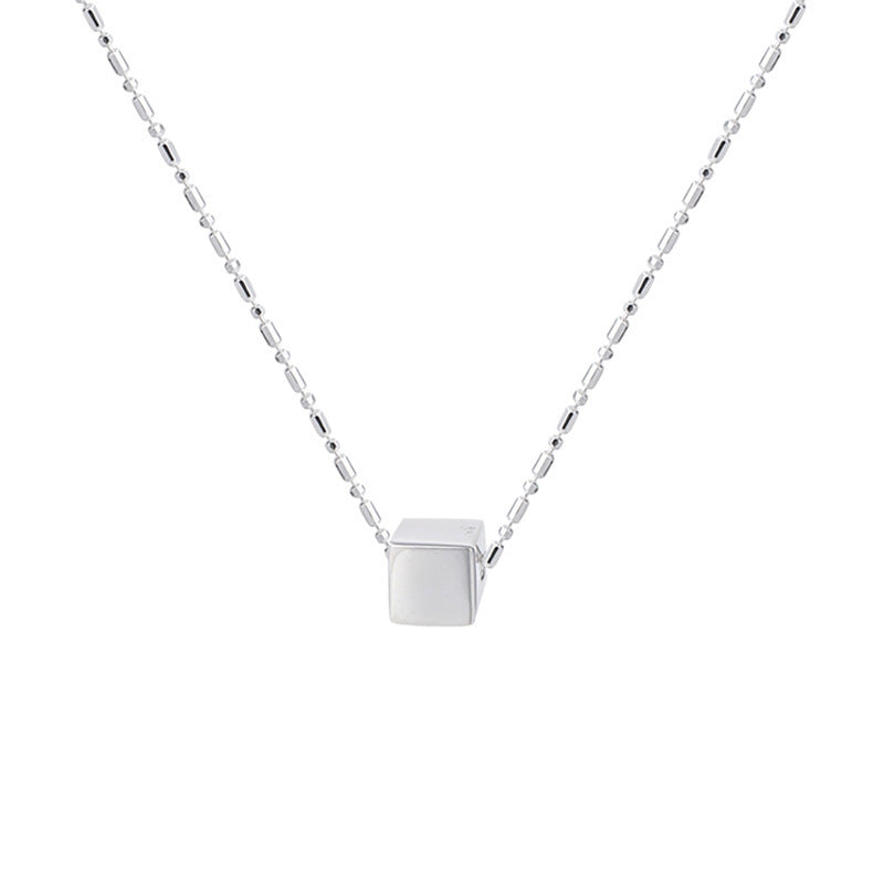 Damen Halskette mit modernem Würfelanhänger aus hochwertigem Edelstahl Shop Nory