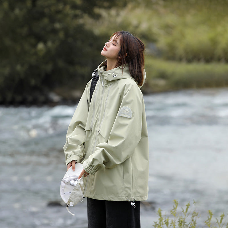 Damen Leichte Wasserabweisende Oversized Funktions-Outdoorjacke mit Kapuze Shop Nory
