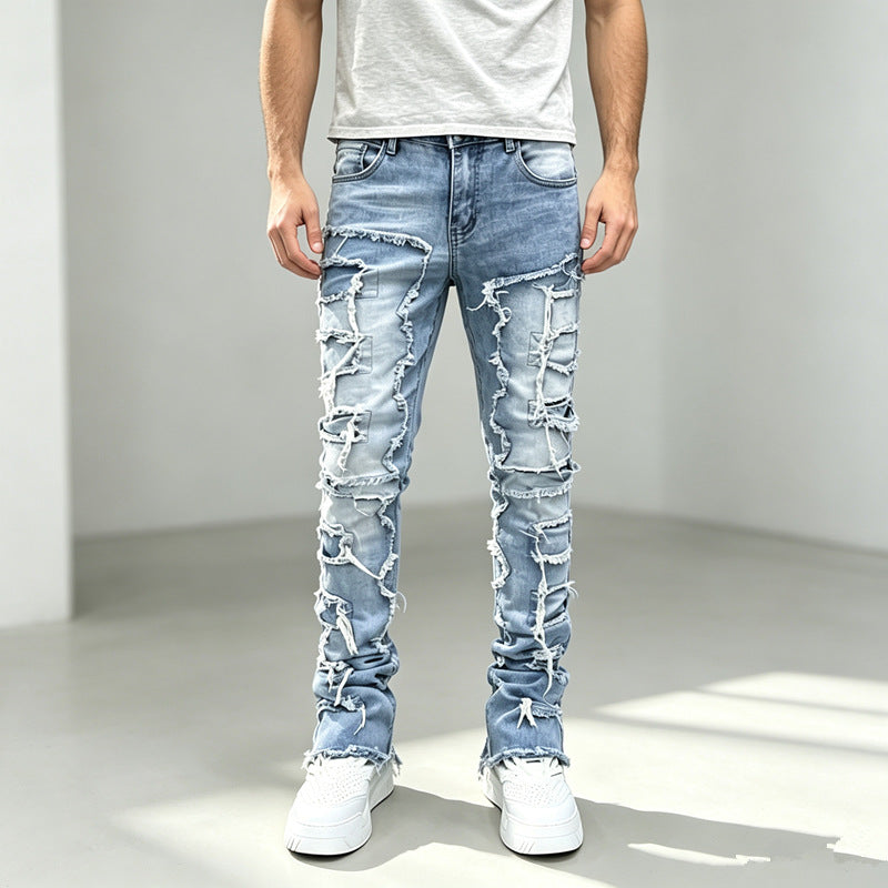 Herren Modische Ripped Jeans mit kreativen Destroyed-Details Shop Nory