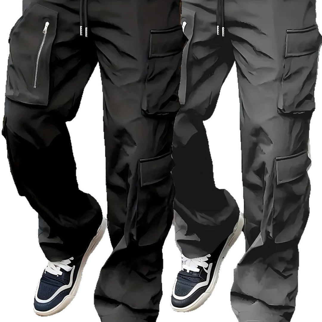 Herren weite Utility-Cargohose mit Tunnelzugbund, multifunktionalen Taschen & Reißverschlusstasche Shop Nory