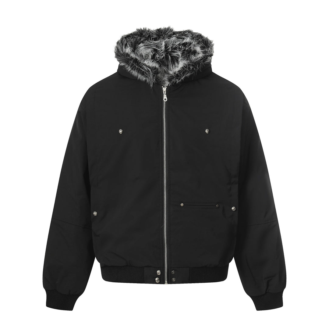 Herren Kurzboxy Bomberjacke im Aviator‑Look mit abnehmbarem Kunstfellkragen Shop Nory