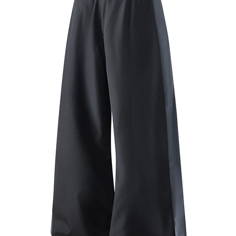 Herren Weite Trackhose mit Satin-Seiteneinsatz, Paspelierter Naht & Tunnelzugbund Shop Nory
