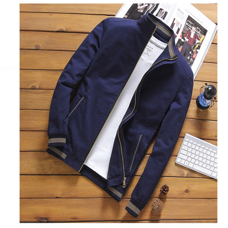Herren leichter Baumwoll-Bomber mit Stehkragen, gerippten Bündchen und seitlichen Eingrifftaschen Shop Nory